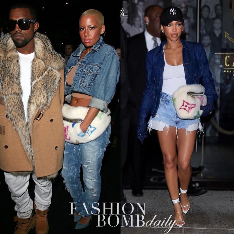 Who Wore it Higher? Lori Harvey vs. Amber Rose in Louis Vuitton’s White Multicolor Monogram Mink and Silver Python Les Extraordinaires Bum Bag