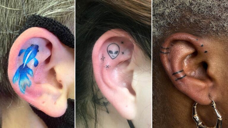 31 Tiny Ear Tattoo Ideas That Look Dainty & Cute