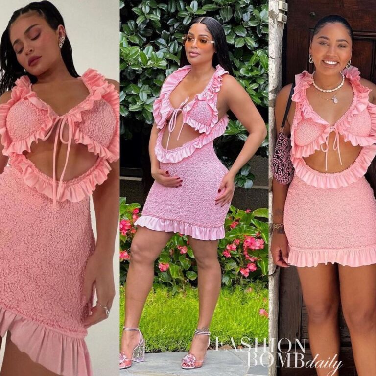 Celebs Love: Ayesha Curry, Kylie Jenner and Keyshia Kaior Spied Wearing Alexander Wang’s Pink Ruffle Mini