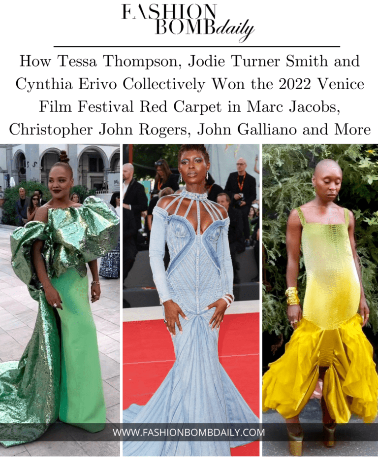 How Tessa Thompson, Jodie Turner Smith and Cynthia Erivo Collectively Gained the 2022 Venice Movie Competition Pink Carpet in Marc Jacobs, Christopher John Rogers, John Galliano and Extra