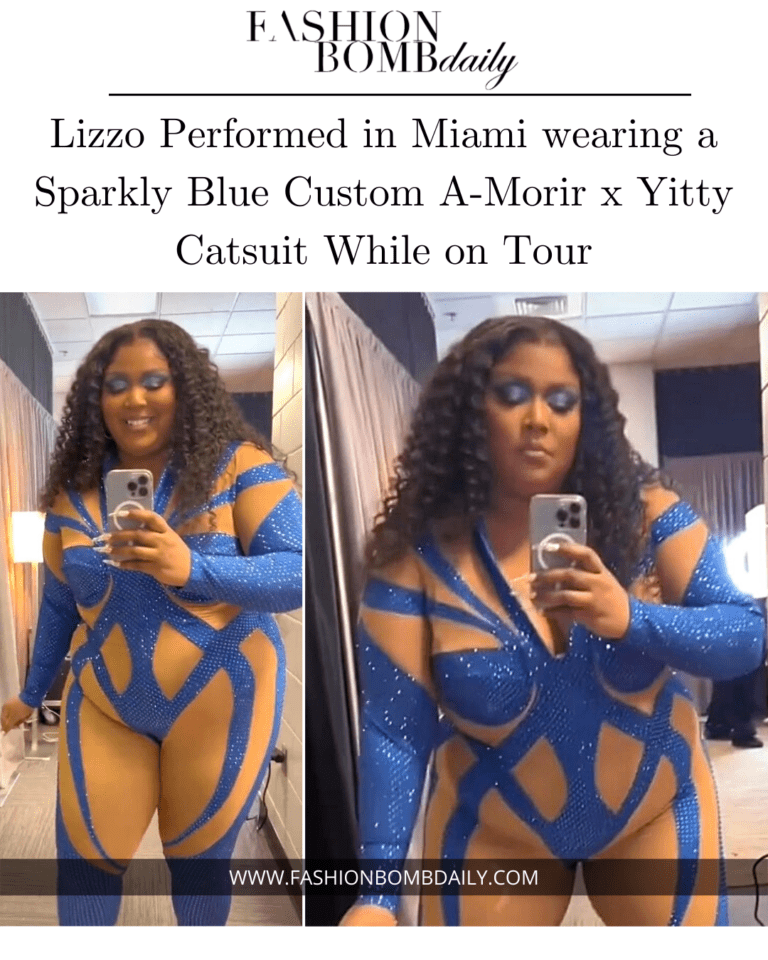 Lizzo Performed in Miami wearing a Sparkly Blue Custom A-Morir x Yitty Catsuit While on Tour