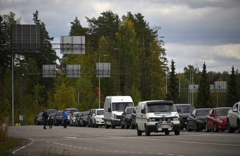 Long lines of traffic seen at some of Russia’s land borders 