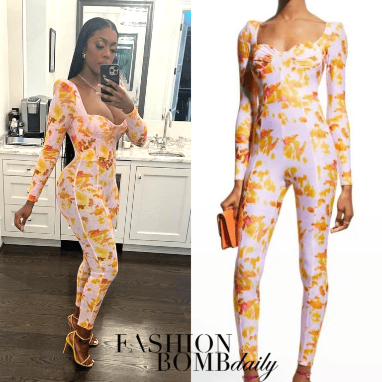 Porsha Williams Attended a Floral Alex Perry Catsuit on the Single and Looking Premiere in Atlanta
