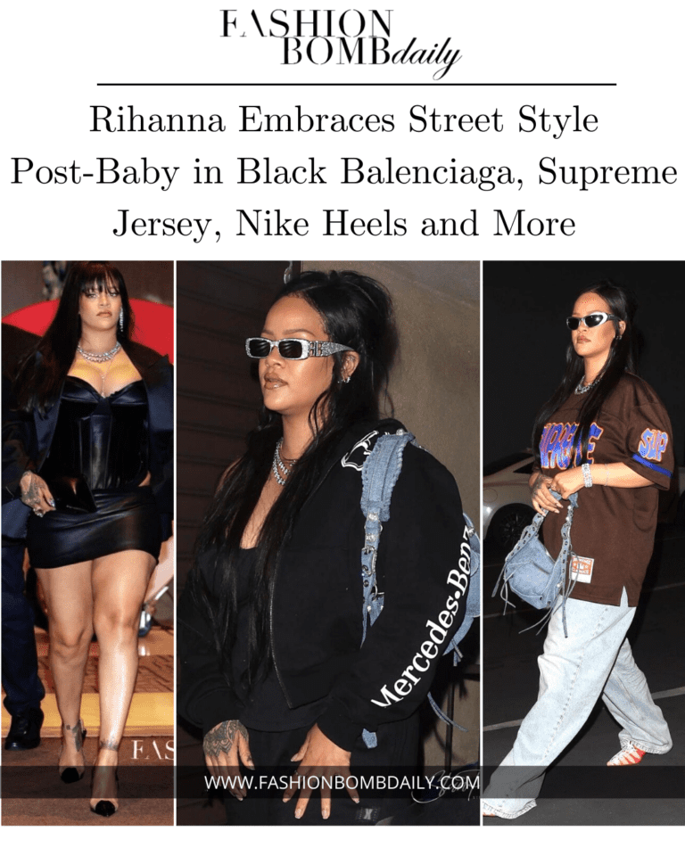 Rihanna Embraces Street Style Post-Baby in Black Balenciaga, Supreme Jersey, Nike and More