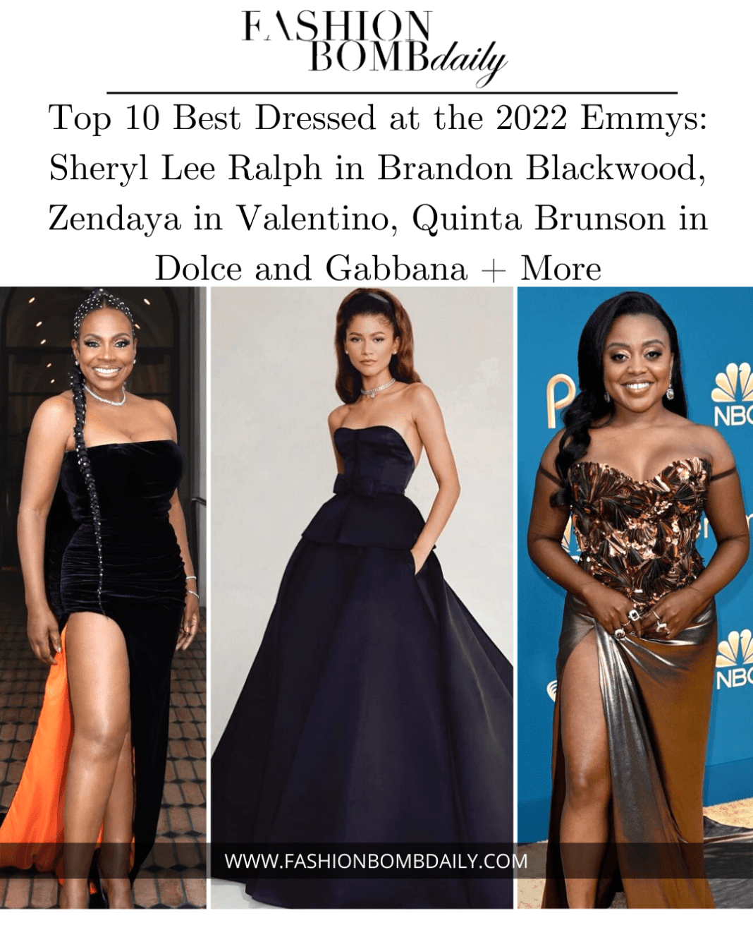 Sheryl Lee Ralph in Brandon Blackwood, Zendaya in Valentino, Quinta Brunson in Dolce and Gabbana + More