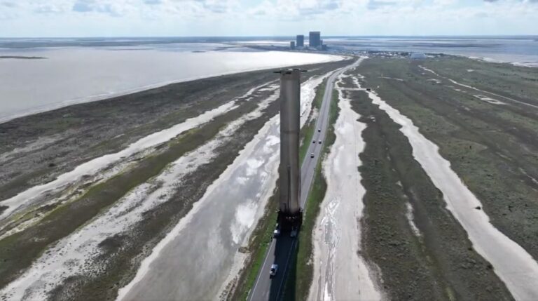 SpaceX rolls Starship booster off pad to prep for launch (video)