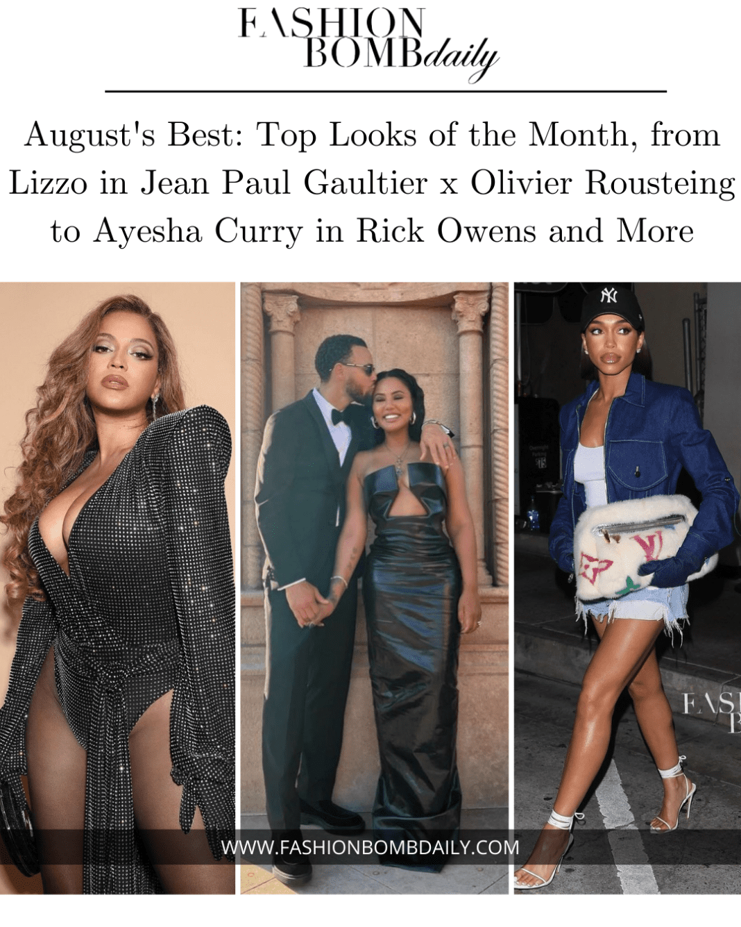 Top Looks of the Month, from Lizzo in Jean Paul Gaultier x Olivier Rousteing to Ayesha Curry in Rick Owens and More