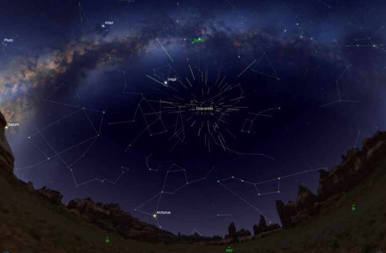 Draconid meteor shower peaks this weekend under Hunter’s Moon