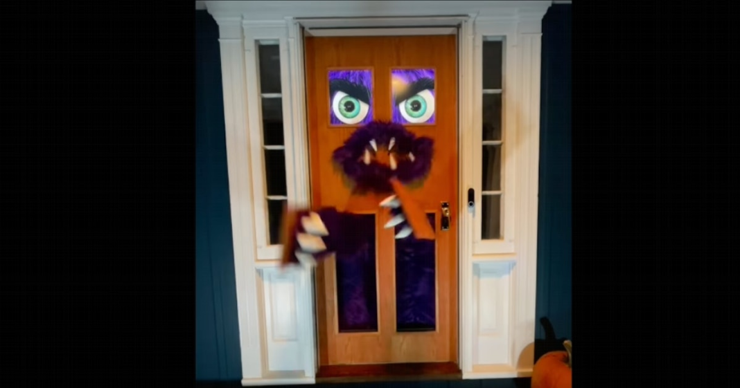 Handy Dad Builds Monster Door To Scare Trick-Or-Treaters On Halloween