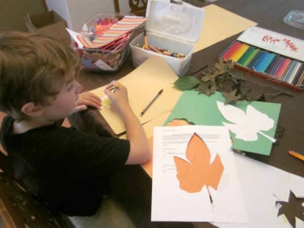 Preschool Placemat Craft With Fall Leaves