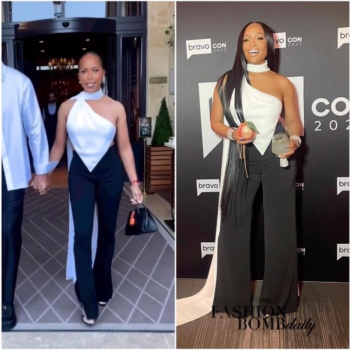 Who Wore it Better? Marjorie Harvey vs. Marlo Hampton in Monot’s White Triangle Train Top