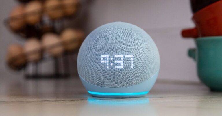 Amazon’s Echo Dot smart speaker with a clock ticks down to a low price of $34.99