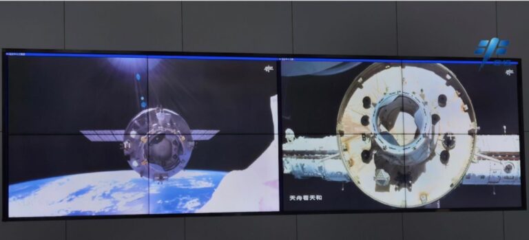 Chinese astronauts enter Tianzhou 5 freighter at Tiangong space station