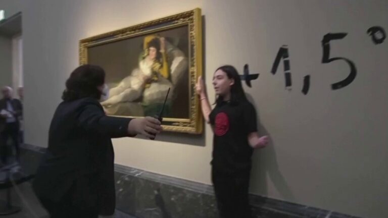 Climate activists glue hands to Goya paintings in Spain’s Prado Museum