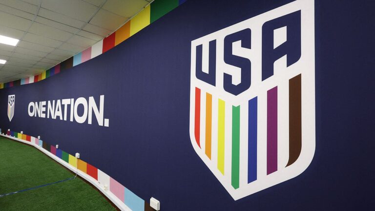 US men’s soccer team redesigns red, white and blue shield to support LGBTQ community ahead of World Cup