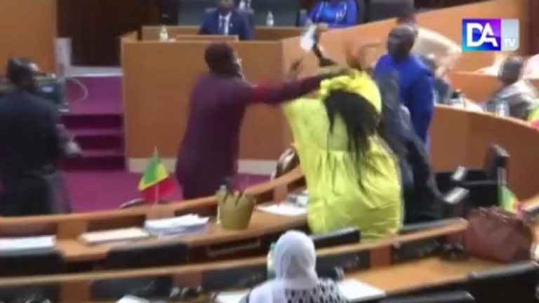 Brawl breaks out in Senegal parliament after male lawmaker slaps female colleague