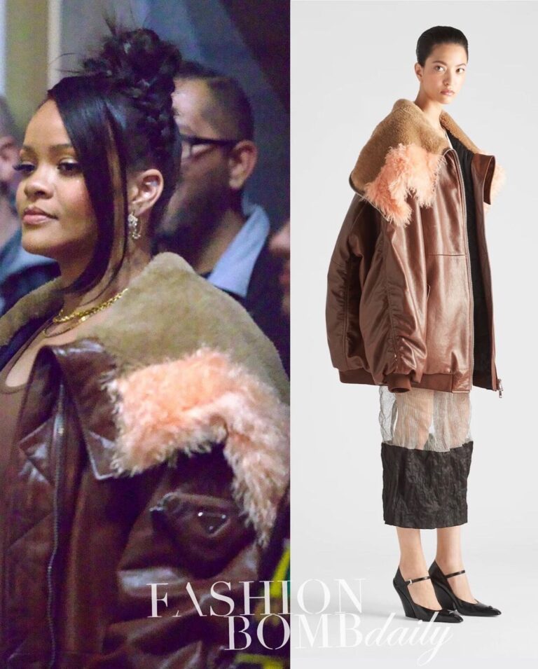 Rihanna Bundled Up in a Prada Parka at the Amazon Music Live Concert