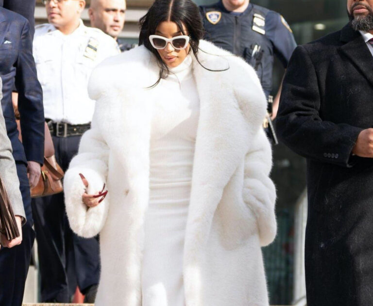 Adrienne Landau x Saulo Villela Faux Fur Coat , Dior Cat Eye Shades, an Aritzia Ribbed Dress, and Louboutin Pumps