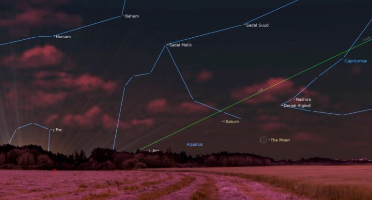 Watch the moon meet up with Saturn in the night sky March 19