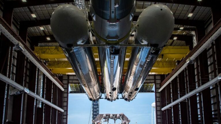 SpaceX shows off Falcon Heavy rocket ahead of April 18 launch