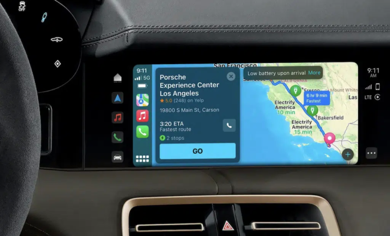 Porsche Taycan adds support for CarPlay Apple Maps EV routing