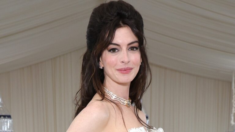 So, Is Anne Hathaway Wearing a Bumpit at the 2023 Met Gala? — See Photos