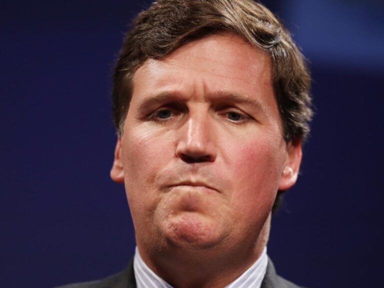 Text shows Tucker Carlson describing how a ‘group of Trump guys’ jumped an ‘Antifa kid,’ saying ‘It’s not how white men fight’