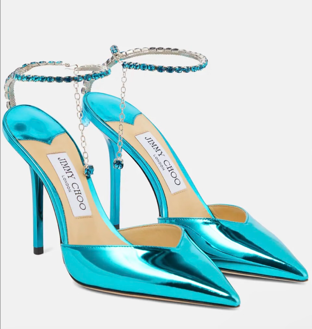 The Jimmy Choo ‘Saeda’ Vibrant Aqua Blue Pumps Are a Dazzling Addition to Your Shoe Candy