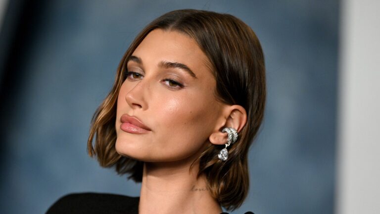 Hailey Bieber Was Barely Alive for the ’90s, But She Still Nailed This Frosted Eye Look — See the Photos