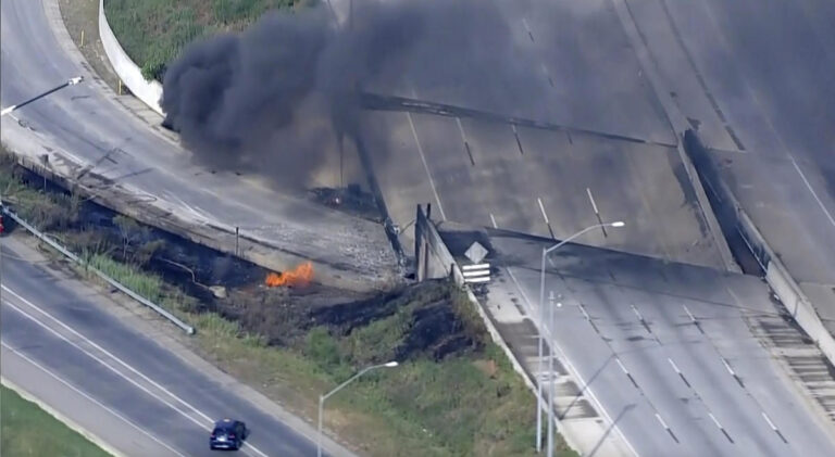 Long commutes start after part of I-95 collapses in Philadelphia following tanker truck fire