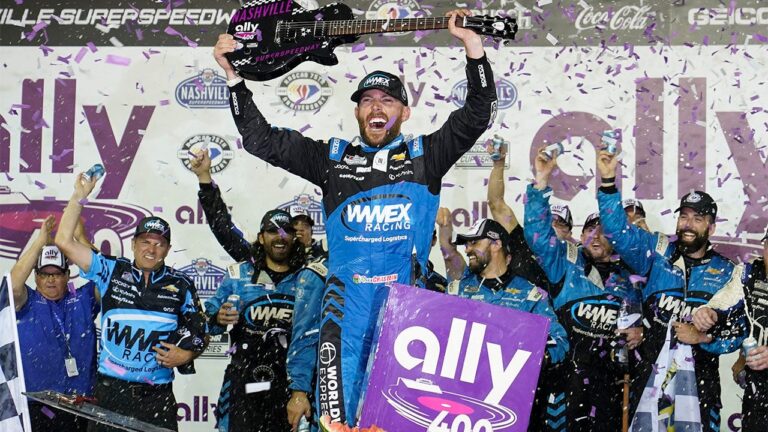 Ross Chastain hangs on to win Ally 400 at Nashville Superspeedway