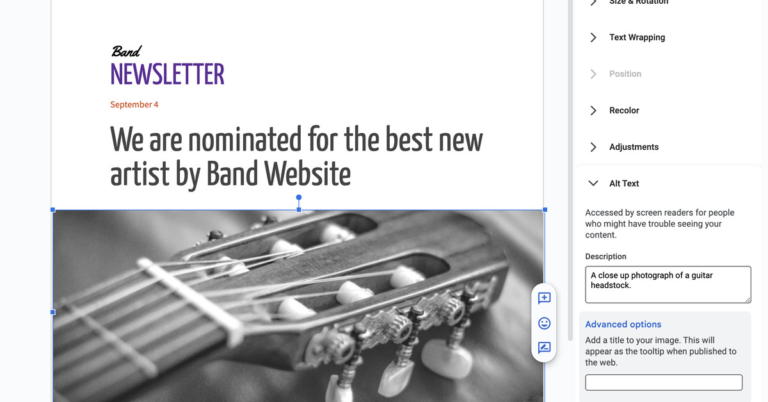 A Google Workspace update makes alt text easier to add