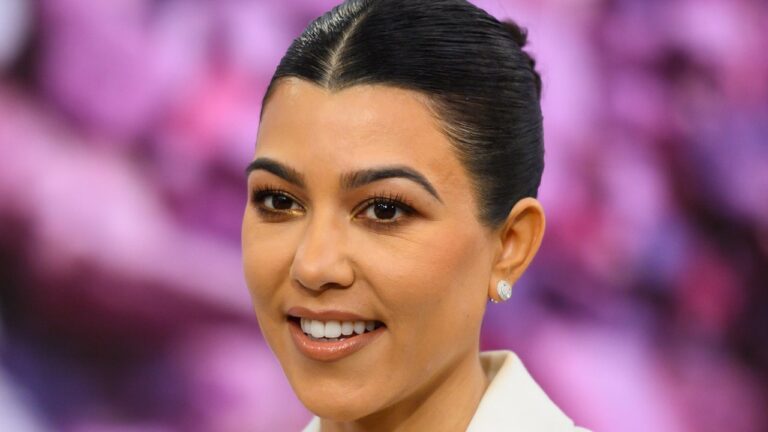 Kourtney Kardashian Got a Colorful Baby French Manicure to Show Off Her Baby Bump — See Photos