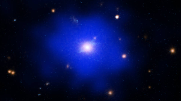 Unusual galaxy is an island of tranquility in the chaotic early universe