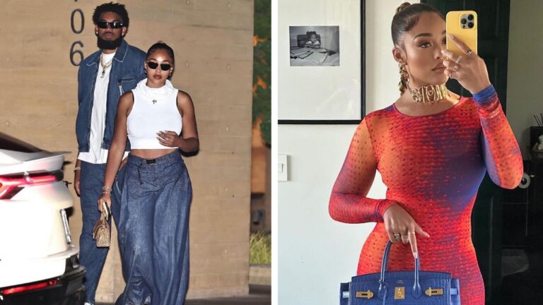 You Ask, We Answer! Jordyn Woods Stepped Out With Her Baller Bae Karl Town in Alaia and Chanel, and Wore a Two-tone ‘Woods by Jordyn’ dress and Hermes bag While Reuniting with Kylie Jenner