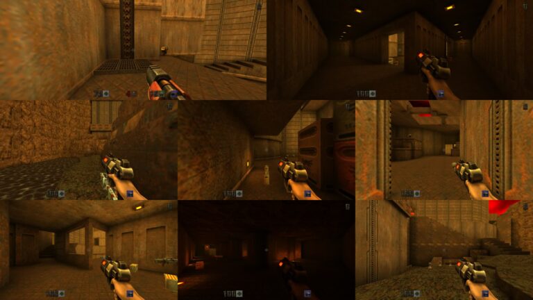 A closer look at Quake II’s eight-way local multiplayer split screen mode