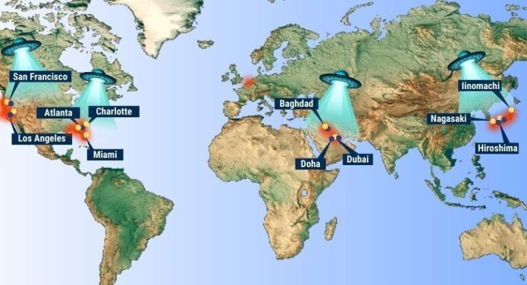 UFO ‘hotspots’ include active war zones and cities hit by atomic bomb: map