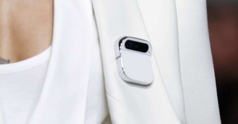 The Humane Ai Pin makes its debut on the runway at Paris Fashion Week