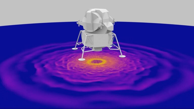 NASA supercomputers show how Apollo 12 landing kicked up moon dust