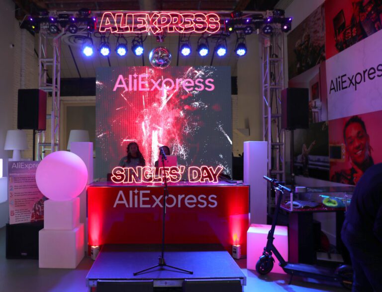 On the Scene at Ali Express Singles Day Shopping Pop-up: Swae Lee Performed in Denim Thug Life Clothing, Lil Kim in Jennifer Le Denim Studded Boots, Claire Sulmers in a Gold Rabanne Look + More