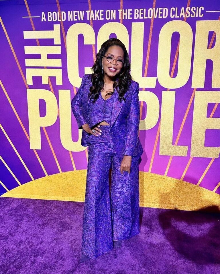 Oprah Winfrey Promoted ‘The Color Purple’ Musical Film in the Most Outstanding Royal Purple Ensembles by Dolce & Gabbana, Bottega Veneta,  Stella McCartney & More