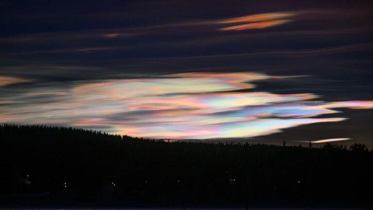 Spectacular ‘rainbow clouds’ light up northern skies in a rare skywatching treat (photos)