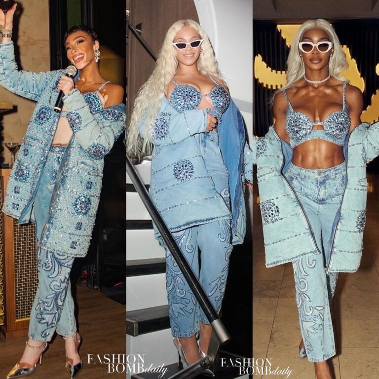 Celebs Love: Winnie Harlow, Beyoncé, and Jade Cargill Have All Wore a $4,195 Blue PatBo Denim Set