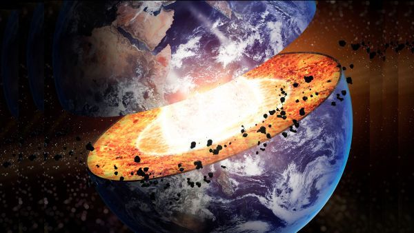 Cross-sectional illustration of Earth