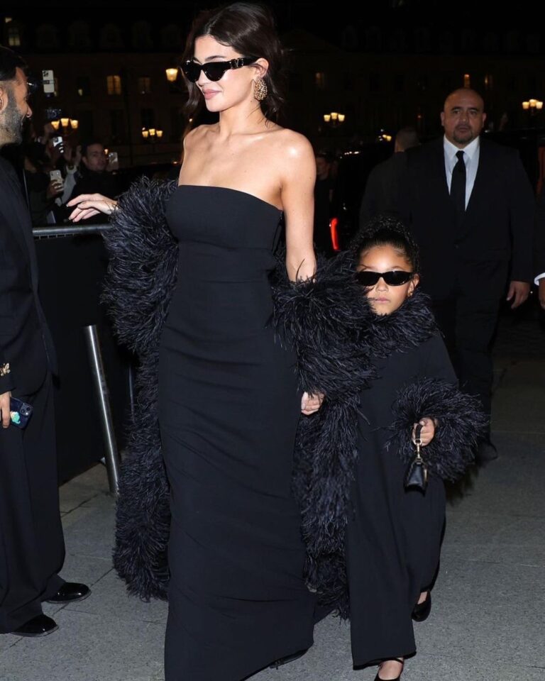 Fashion Bomb Mother & Daughter Duo: Kylie Jenner and Stormi Webster Attend the Maison Valentino Show in Matching Looks for PFW24