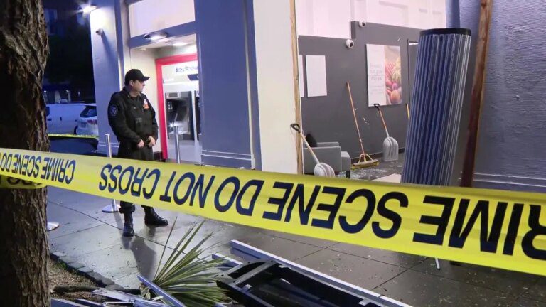 San Francisco Bank of America building destroyed after alleged thief drives through glass doors, steals money