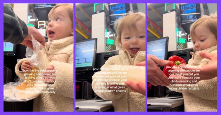 Mom Lets Toddler Use Self Check Out Even If There’s A Long Line