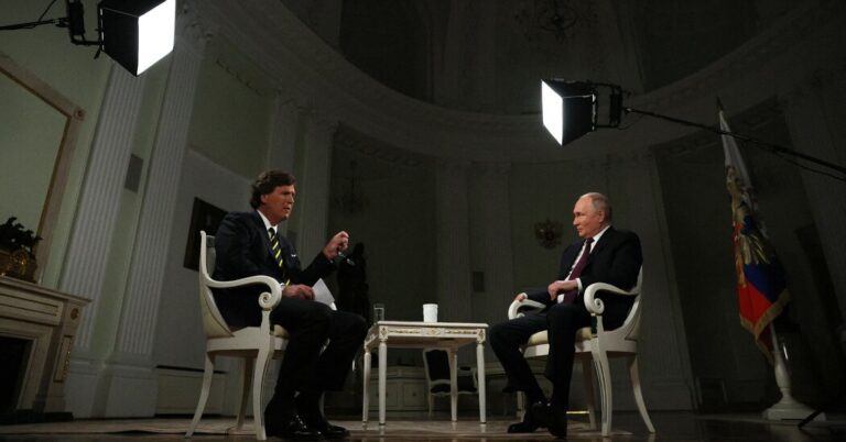 Putin Calls on U.S. to ‘Negotiate’ on Ukraine in Tucker Carlson Interview