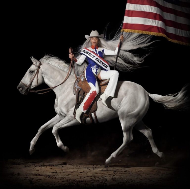 Beyoncé Unveiled the Cover of her ‘CowBoy Carter’ album in a Patriotic Latex Cowboy suit