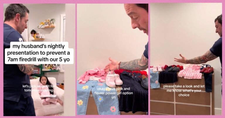 Dad Presents Daughter With Outfit Choices Each Night Before Bed